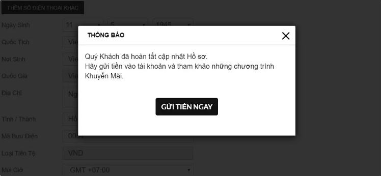 hoàn tất quá trình tạo tài khoản cá độ bóng đá